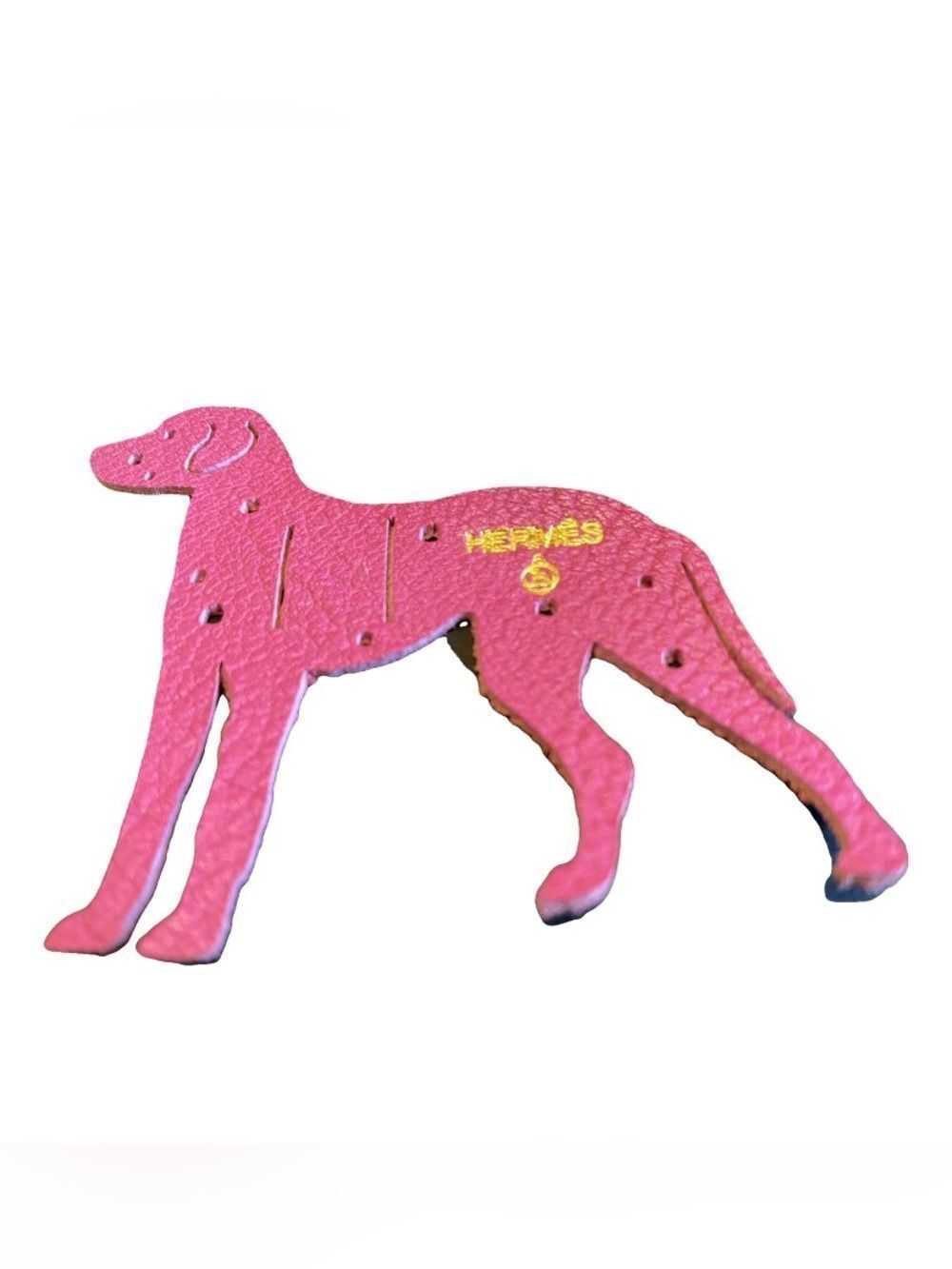 🛍️Hermès Authentic Petit H Pink Leather Dalmatian Charm with Hermes’ Ribbon